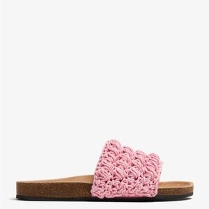 JW Anderson Pink crocheted slides.